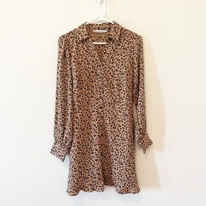 Abercrombie & Fitch Cheetah Print Long Sleeve Mini Dress Small